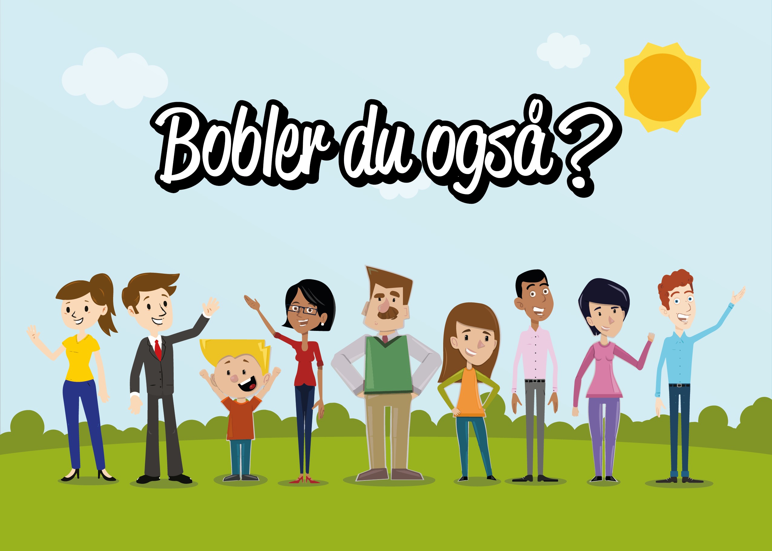 Boblberg grafik med vinkende personer