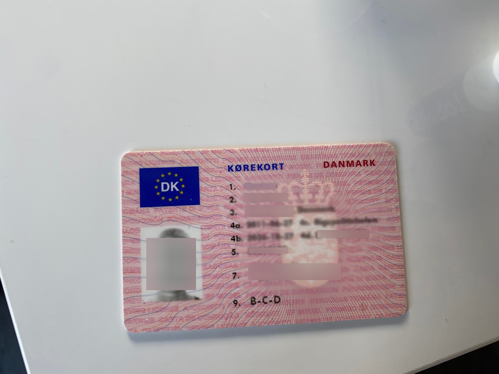 kørekort med kategorier