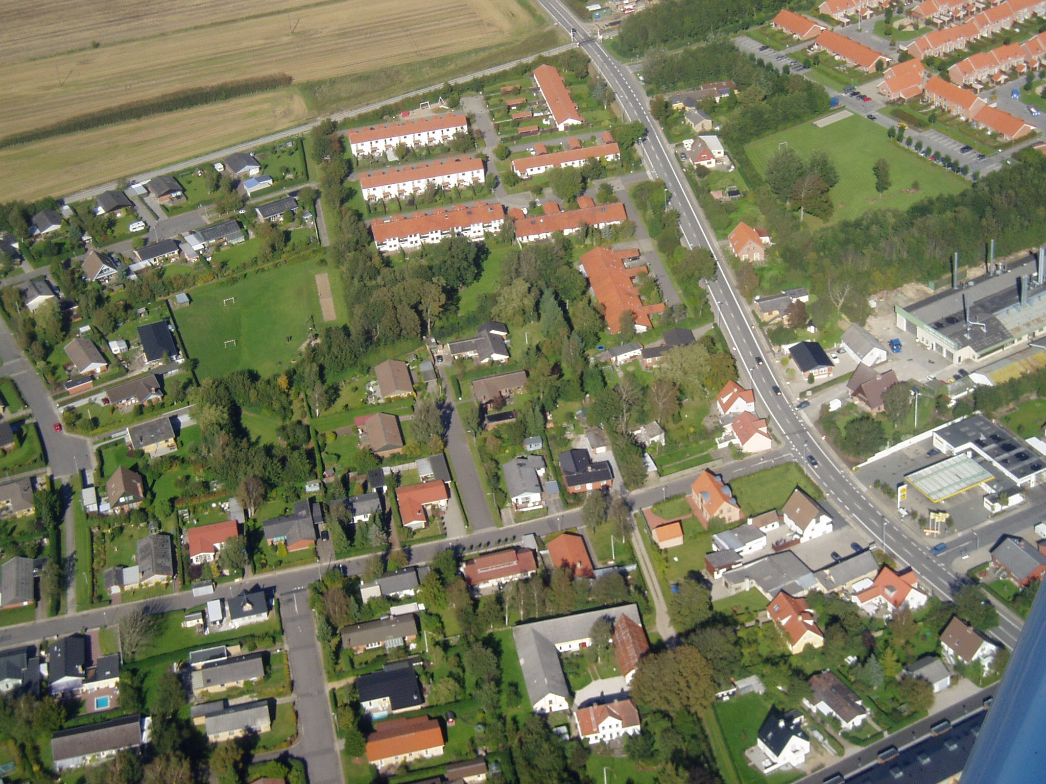 Luftbillede af by