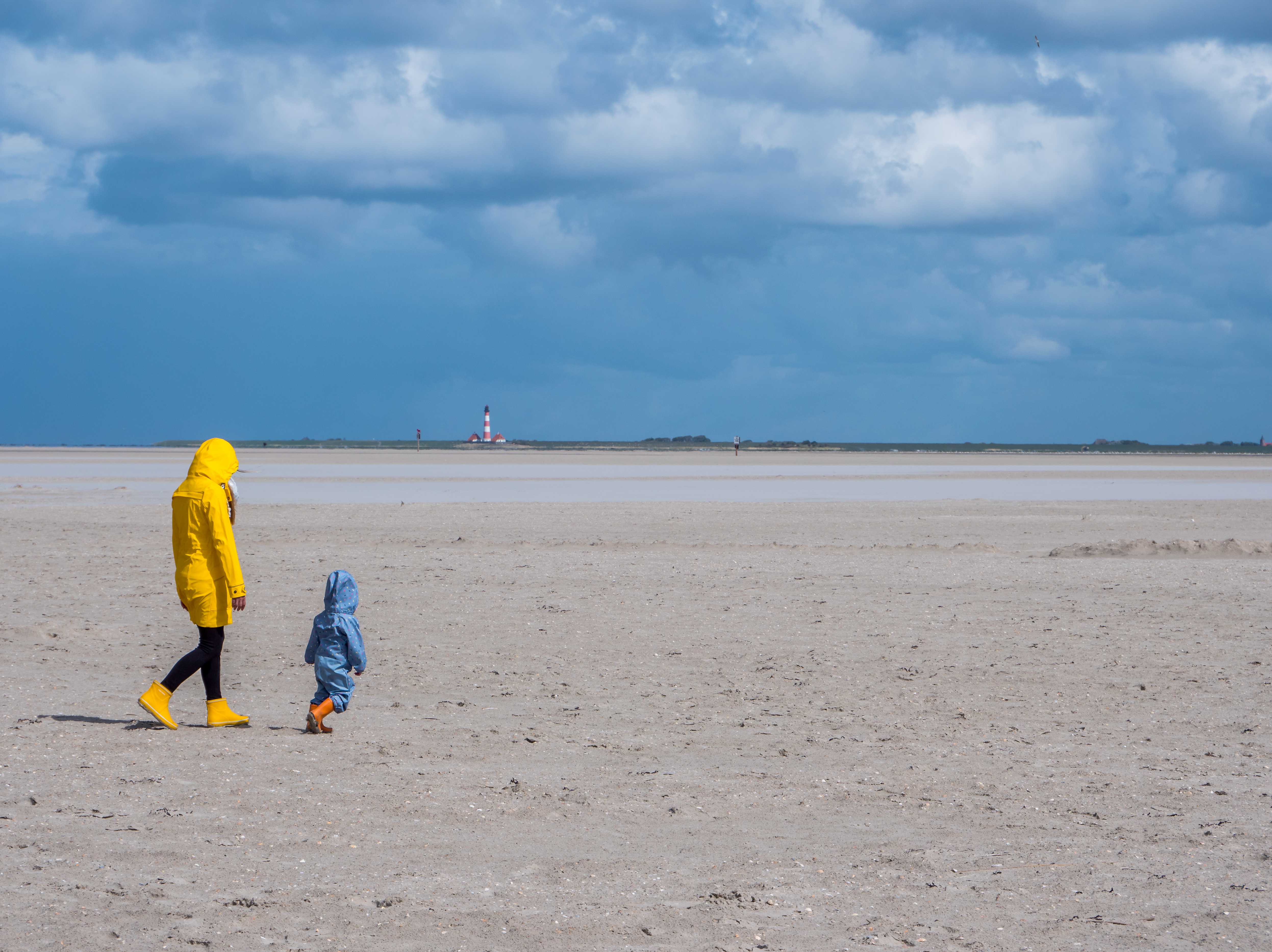Familie på strand